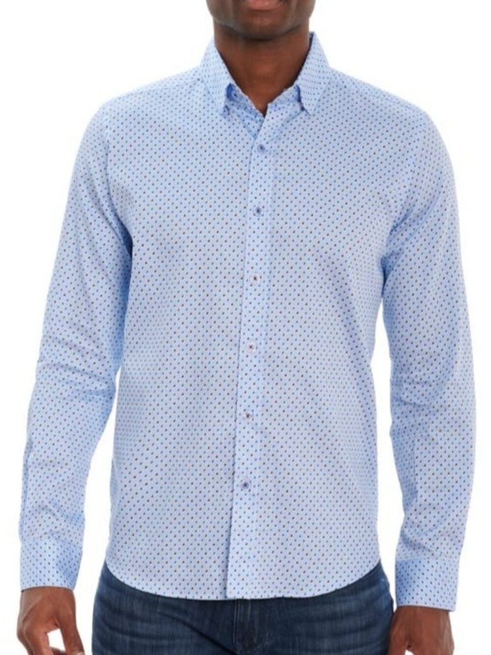 Robert Graham Men's Oyster Bay Tailored-Fit Long-Sleeve Button Front Shirt M NWT